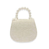 Floral Decor Tweed Purse: Beige