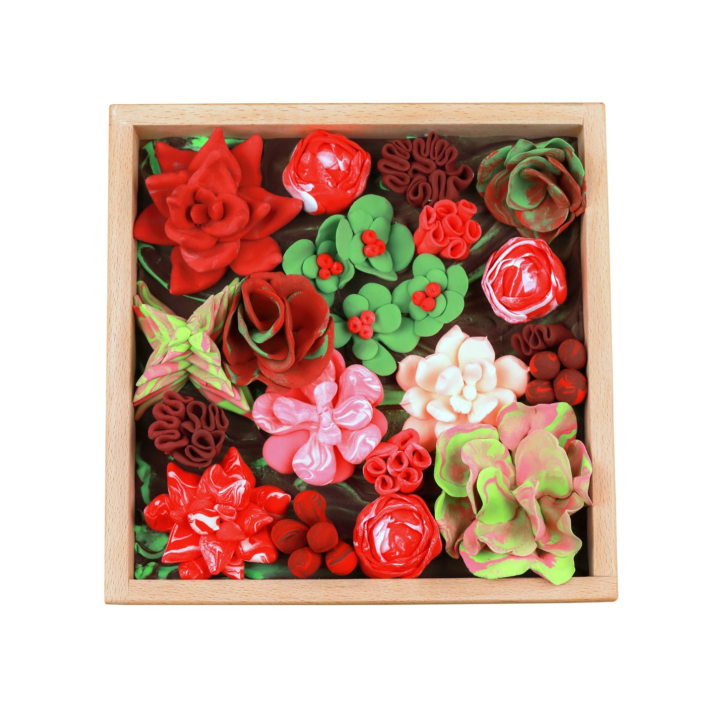 OKTO DIY Wood & Craft Flower Clay Kits: Flowers, Romance