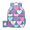 Heart-Patched Denim Large Backpack with Heart Coin Purse