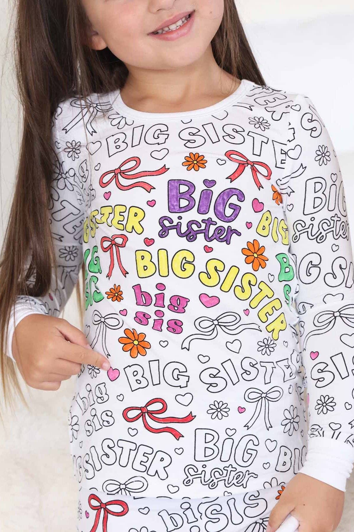 Colorable Two-Piece Pajama Set | Big Sis