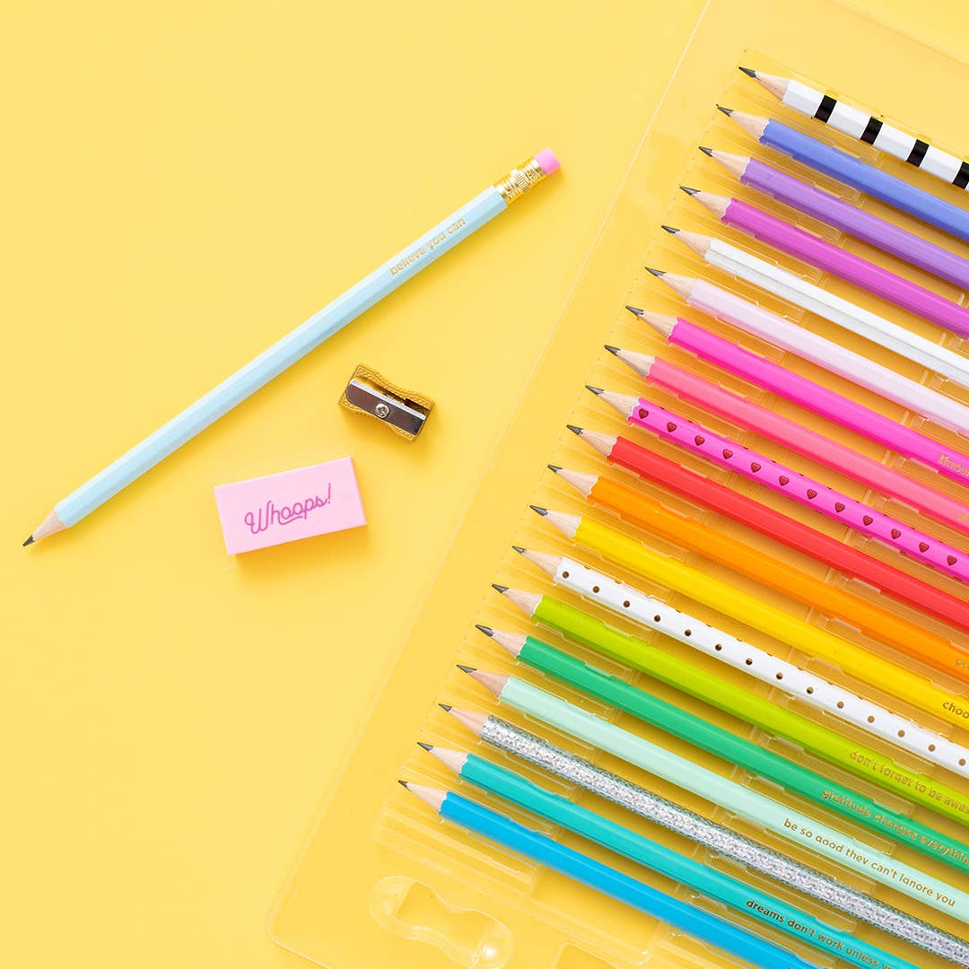 Pencil Set - Motivational - Asst Colors - 22 Pcs