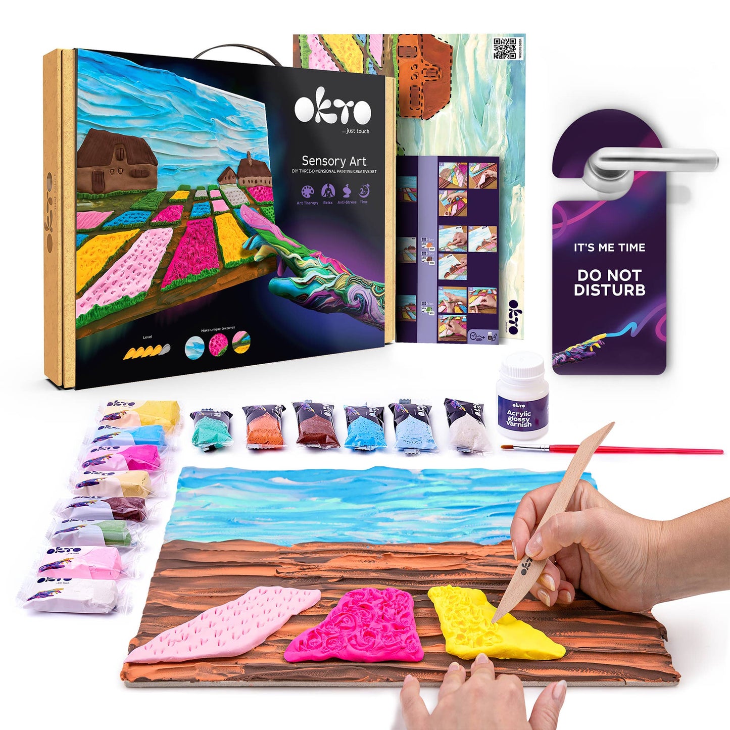 OKTO Sensory Art 3D Clay Painting Kits: Starry Night, Vincent Van Gogh