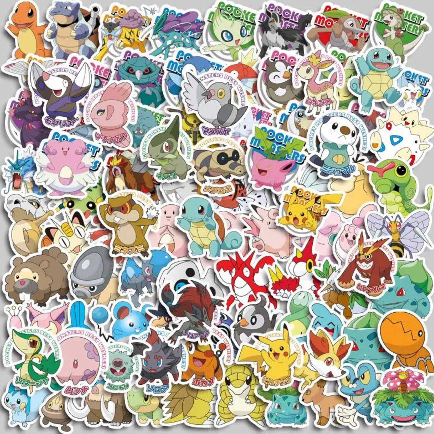 Pocket Monster Pokémon Stickers Pack, Myster Stickers Pack -: 20 Stickers