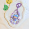 labubu Beaded keychain bag charm flocked