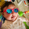 Pink Glitter Sunglasses: Baby (Ages 0-2) / Grey Polarized Lens