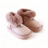 PINK Handcraft Rhinestone & Pearl Furry Boot