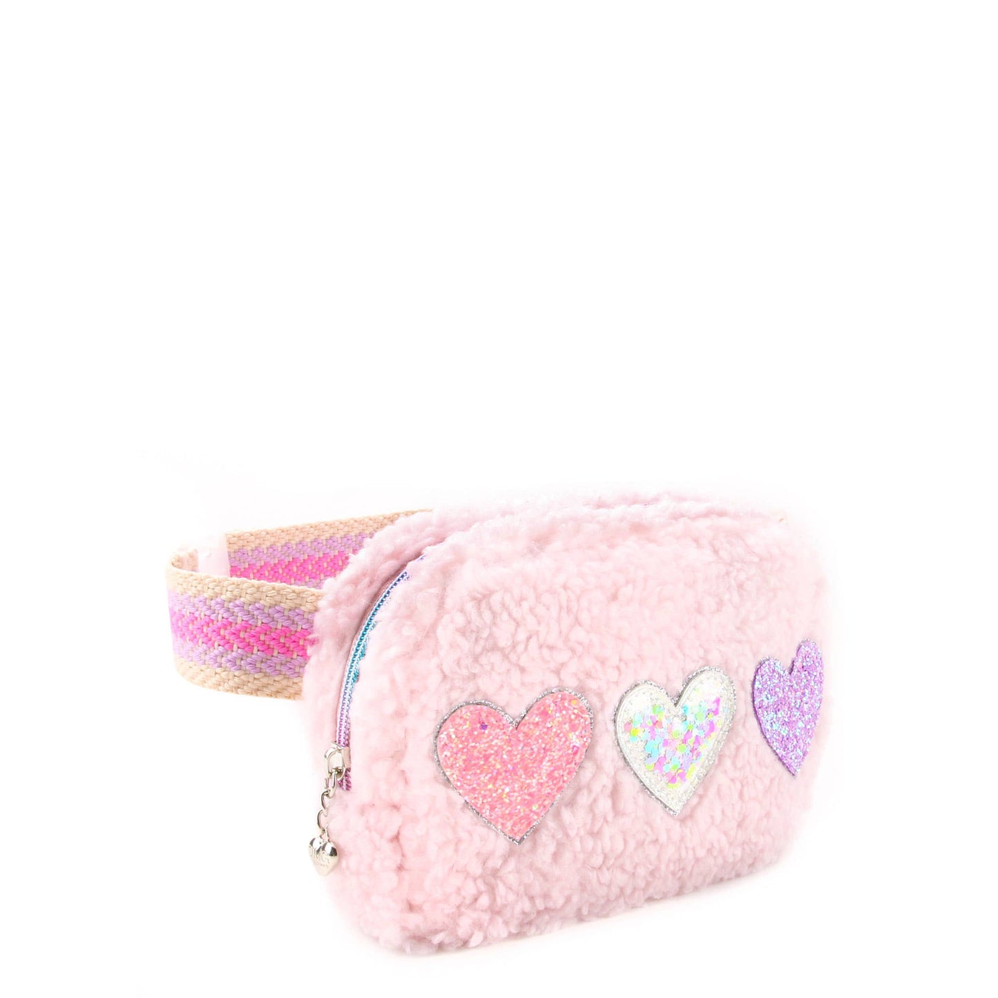 Confetti Heart-Patched Sherpa Fanny Pack