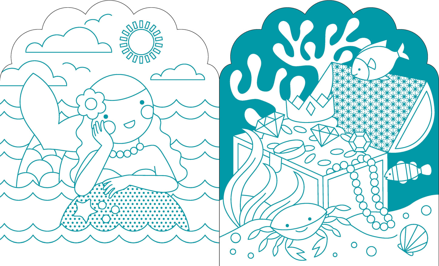 Coloring Book With Stickers: Mermaids