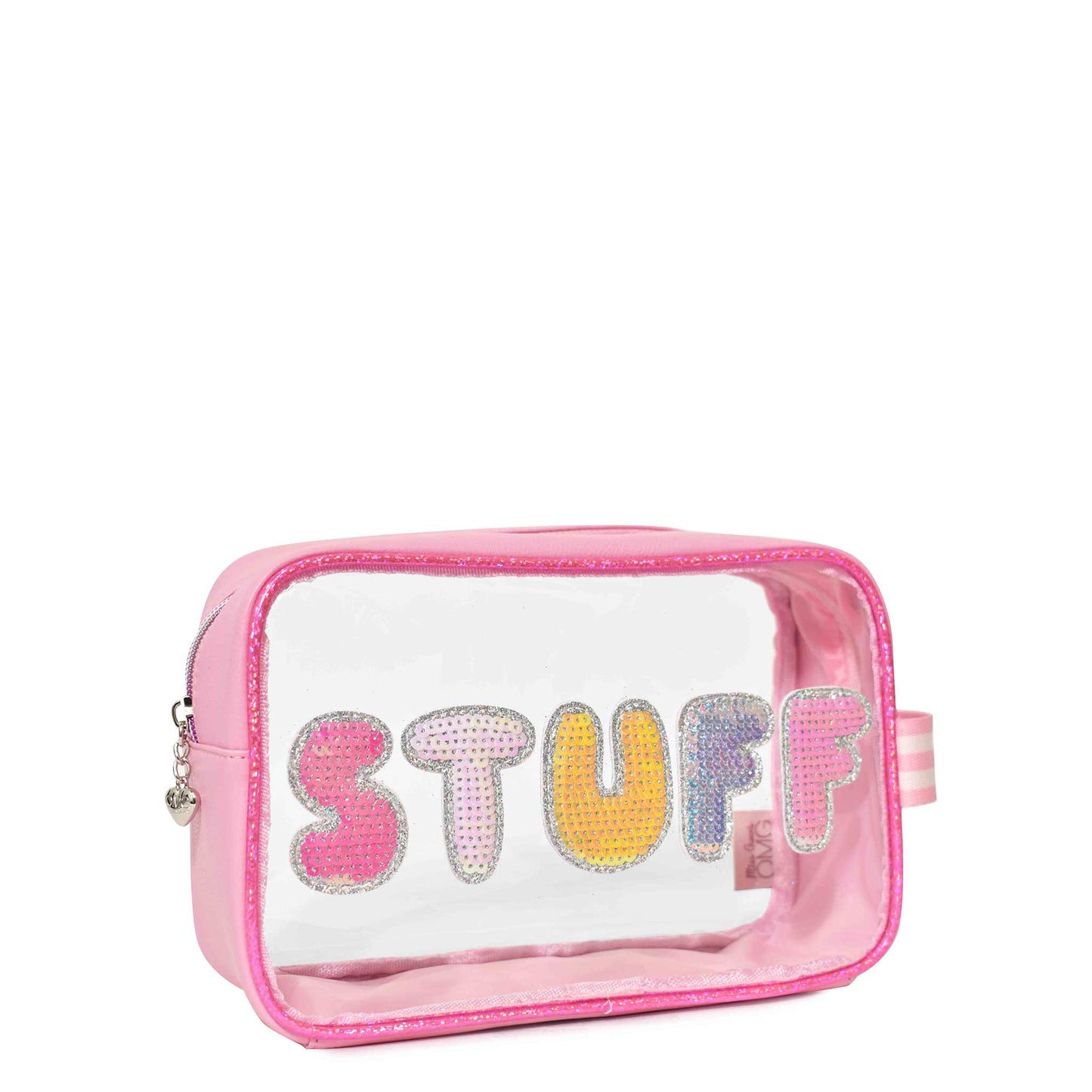 'Stuff' Sequin Clear Pouch