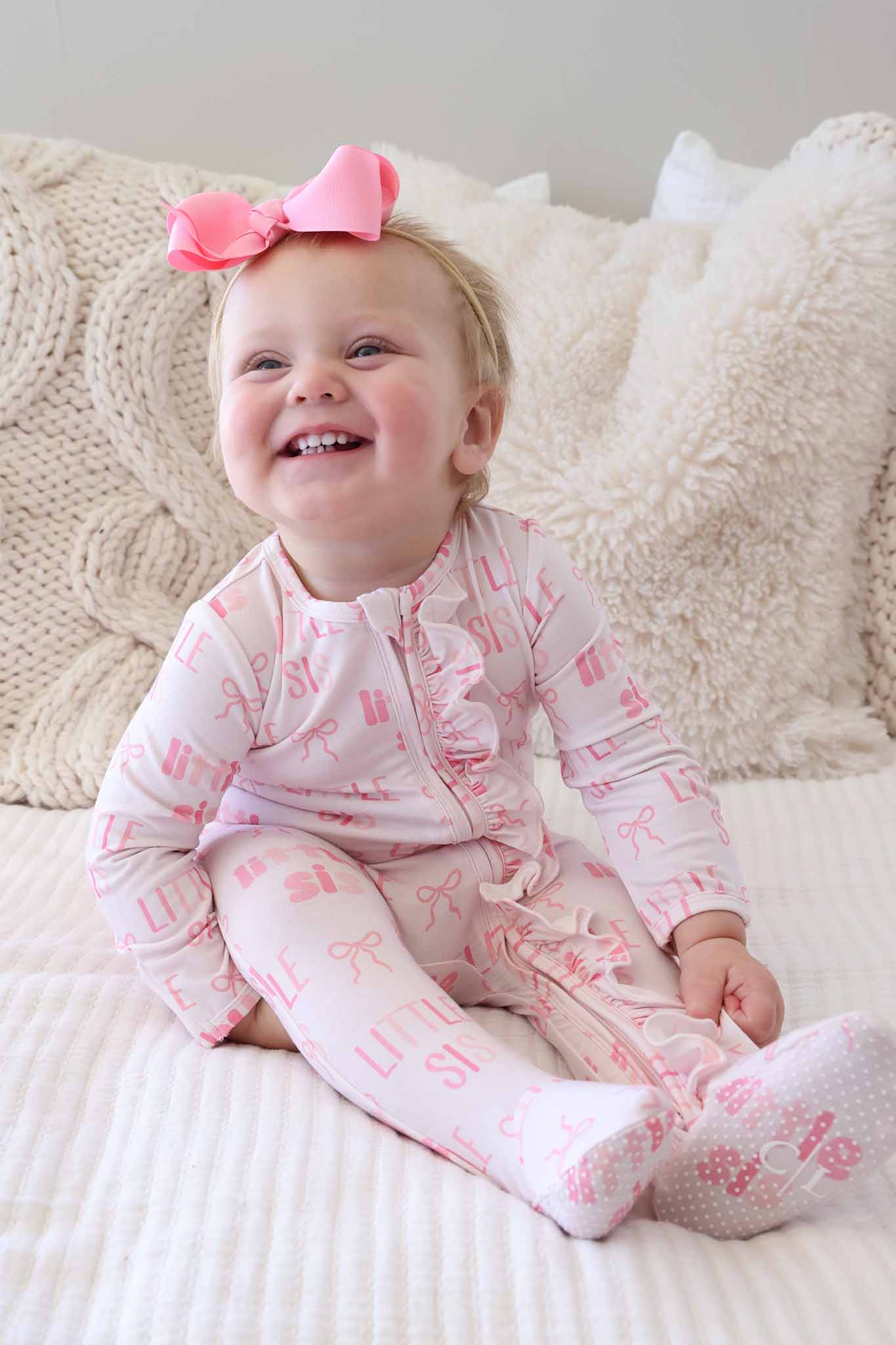 Little Sis Ruffle Zipper Footie