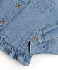 Girls Light Wash Denim Jacket: Blue