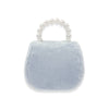 Mesh Bow Furry Purse Beige