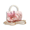 Crown Applique Shiny Quilted Purse Pink