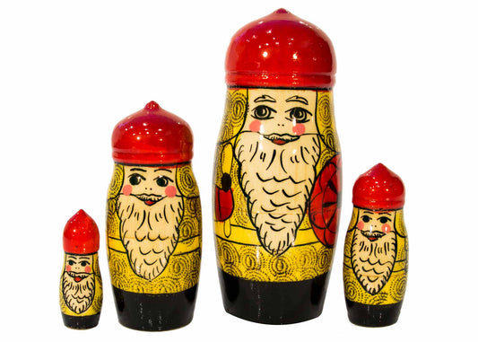 Rare Semenov Viking Nesting Doll 4pc./4.5"