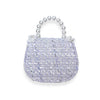 Floral Decor Tweed Purse: Beige
