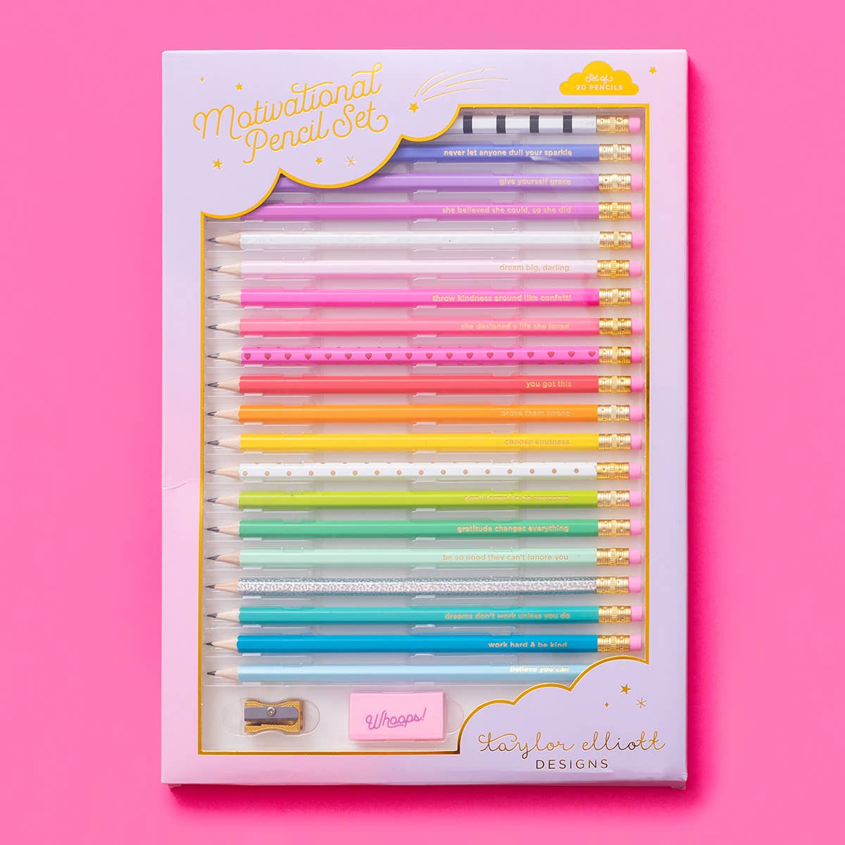 Pencil Set - Motivational - Asst Colors - 22 Pcs