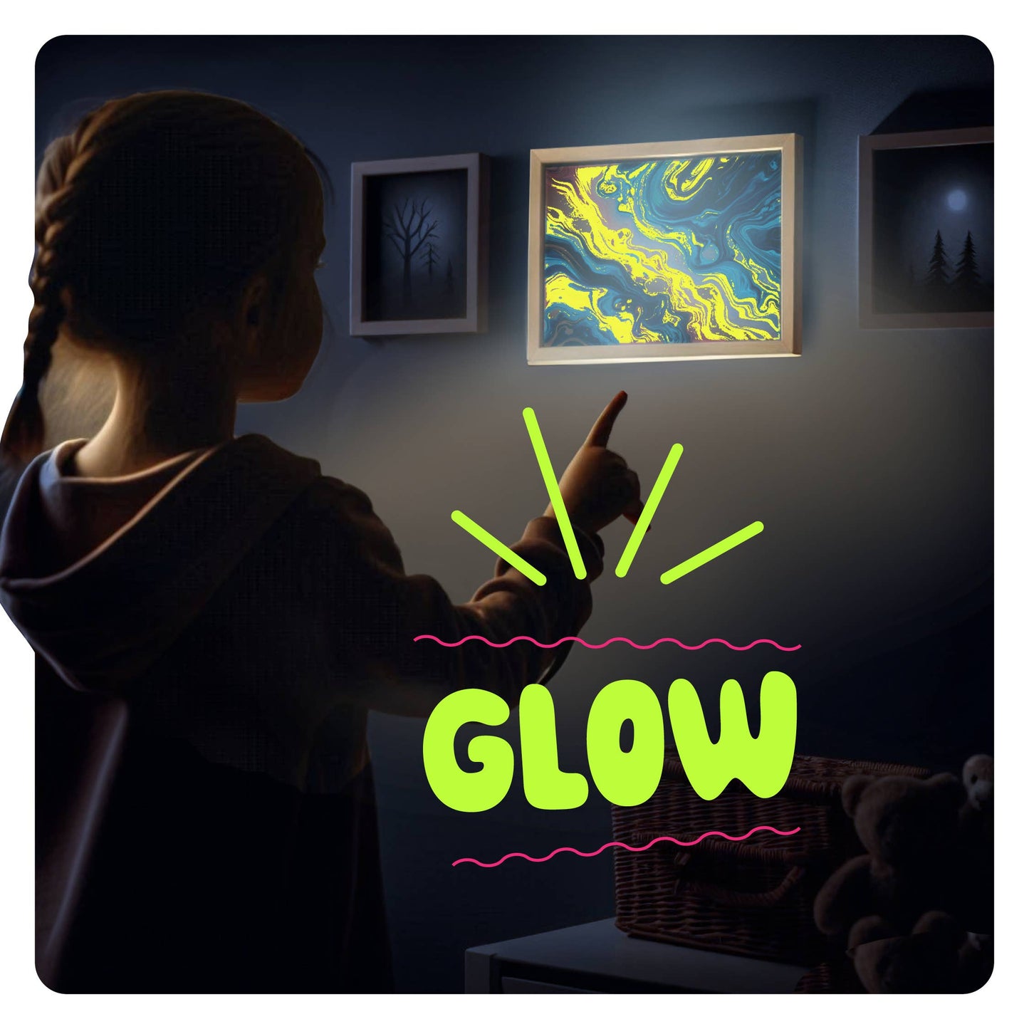 Glow in The Dark Marble Paint Kit for Kids - Water Marbling