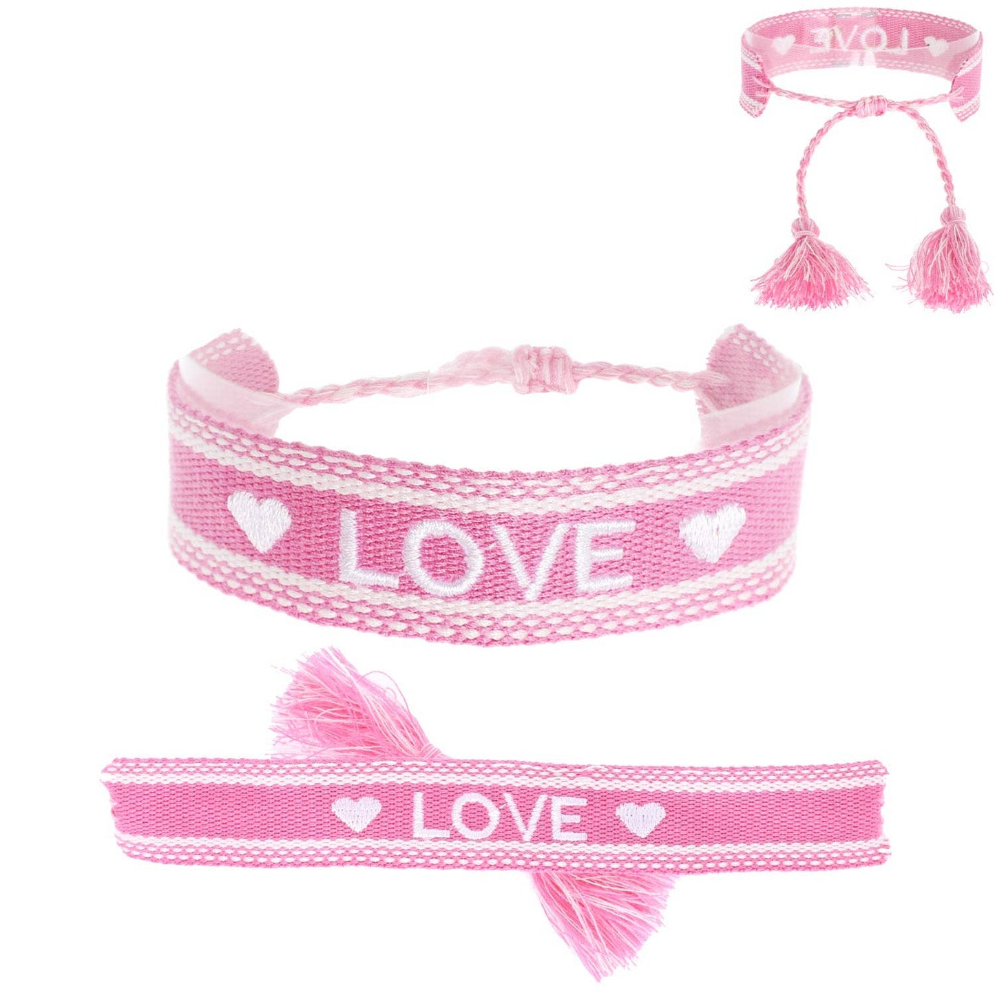 "LOVE" Adjustable Pull Woven Bracelet