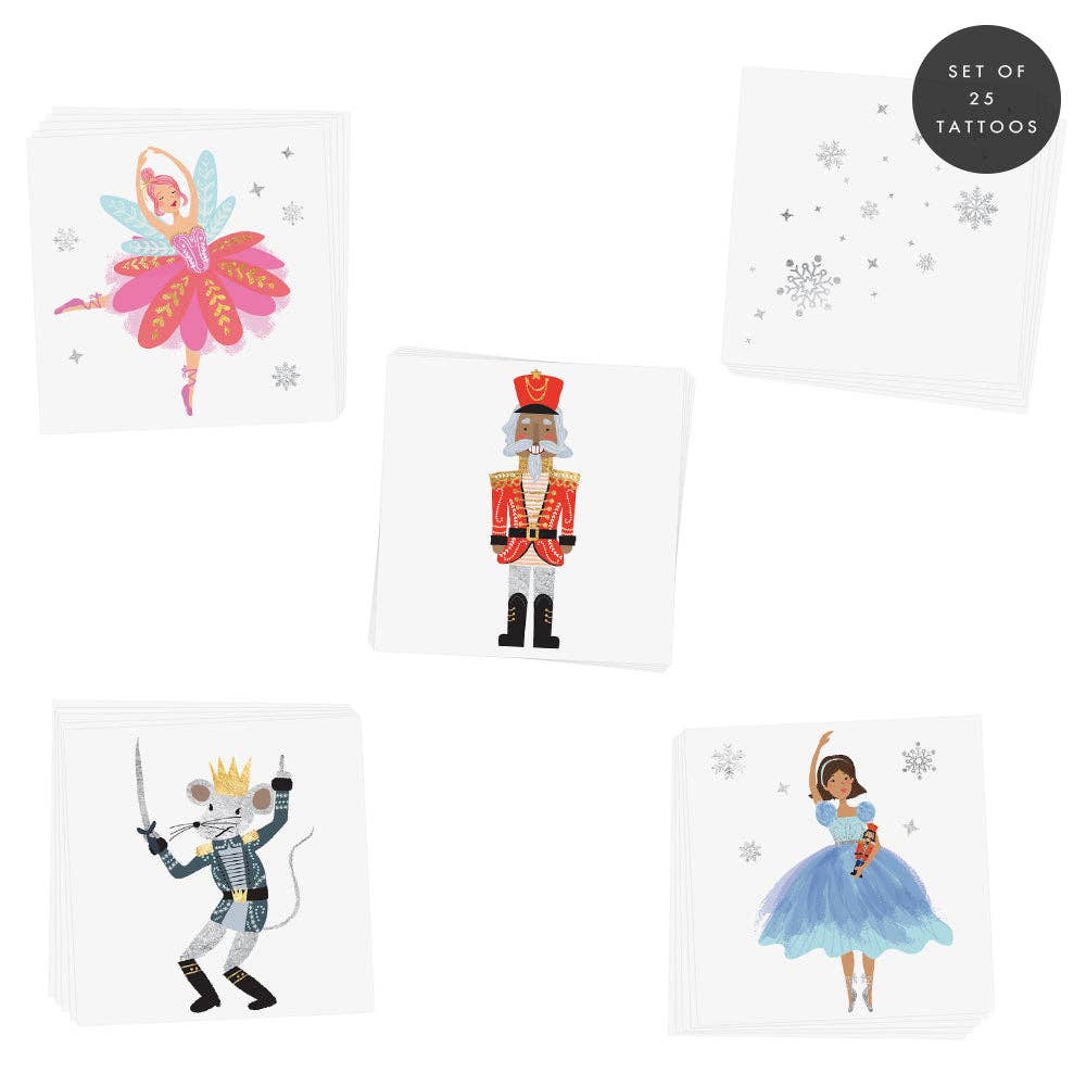 NUTCRACKER holiday kids temporary tattoos