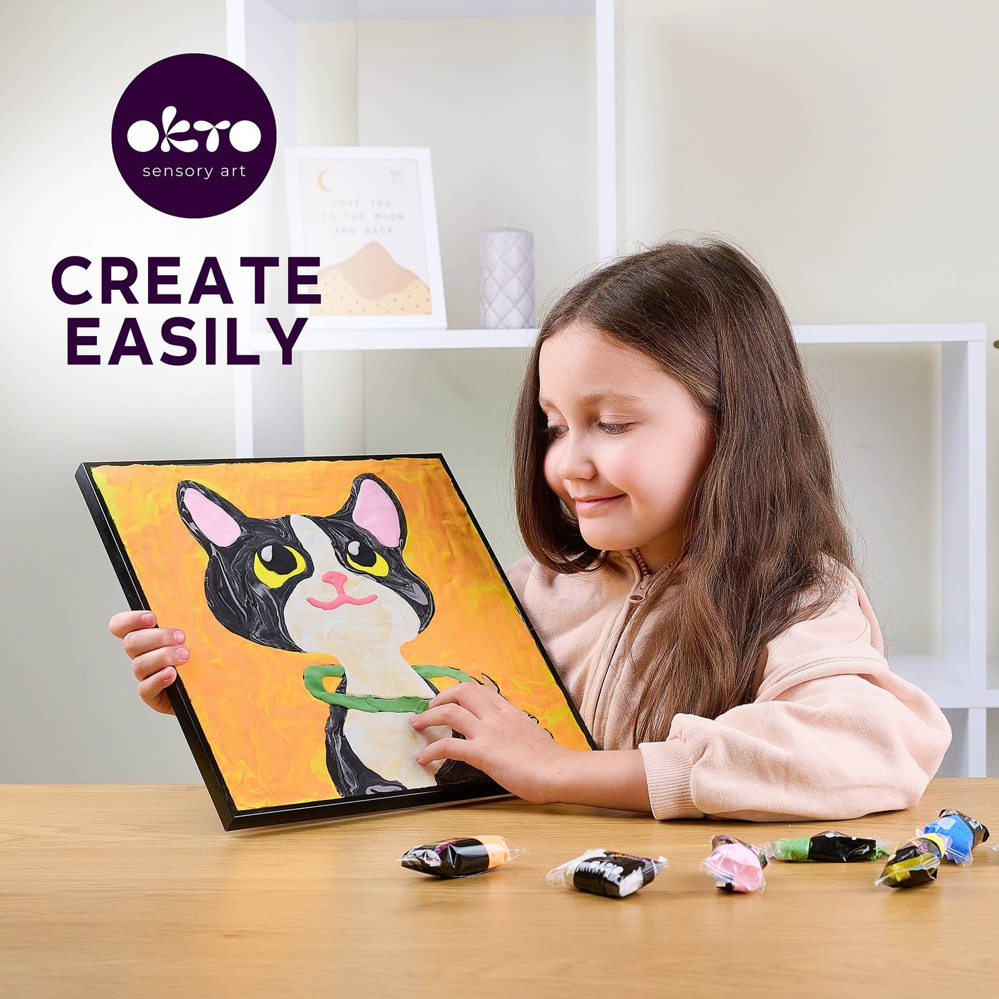 OKTO Clay-by-Numbers Kit – “Cat” (11.4” x 11.4”) 
