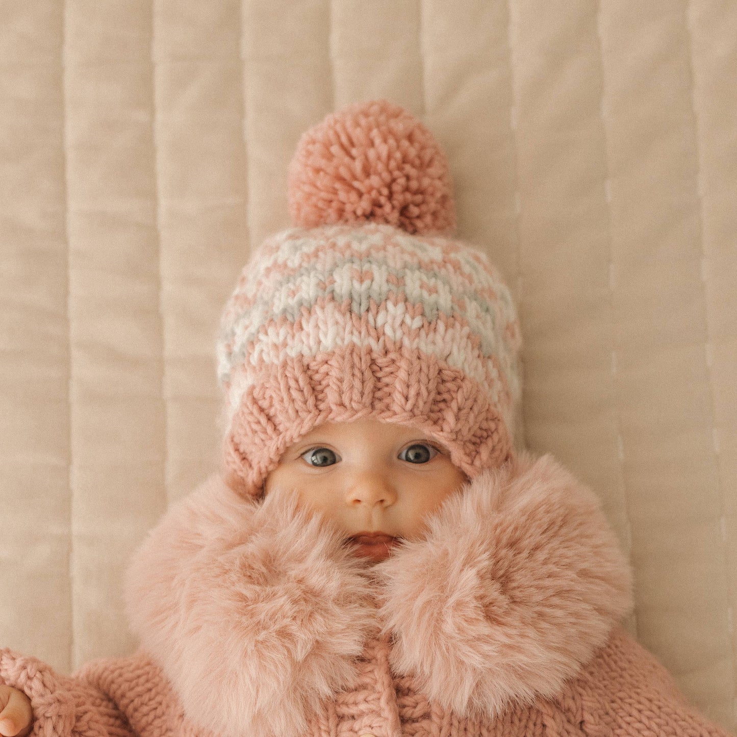 Fairisle Rosy Beanie Hat Baby & Kids