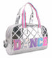 'Dance' Quilted Metallic Silver Medium Duffle Bag