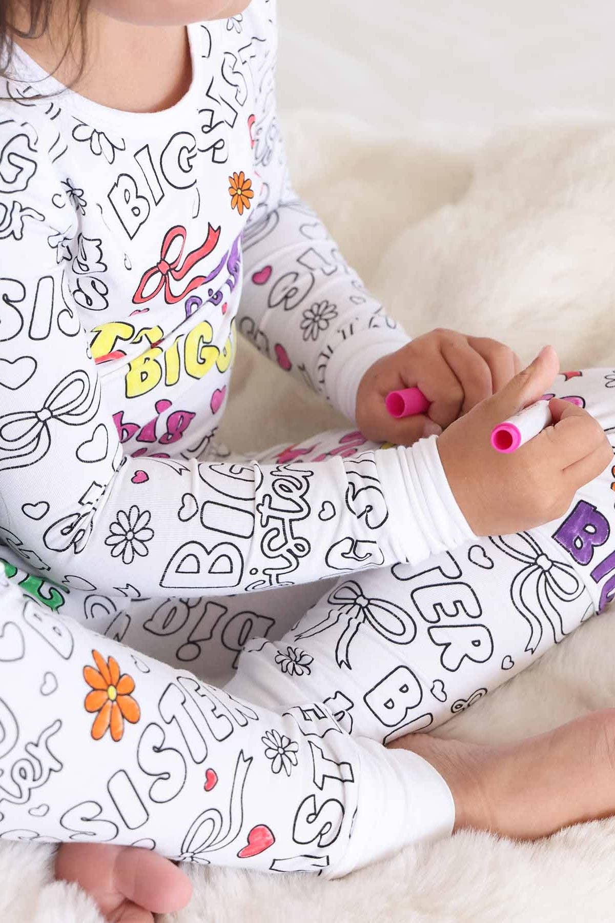 Colorable Two-Piece Pajama Set | Big Sis