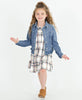 Girls Light Wash Denim Jacket: Blue