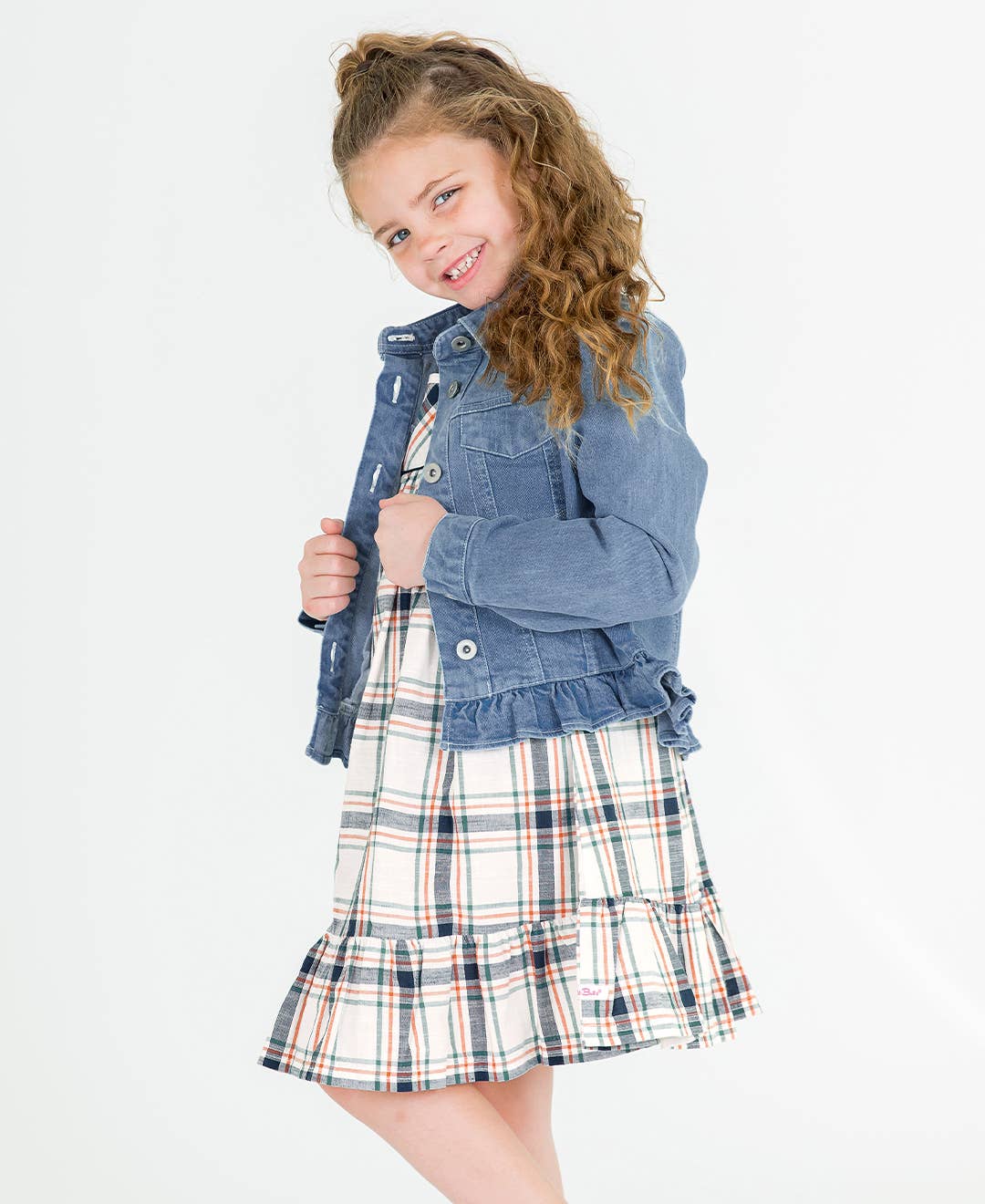 Girls Light Wash Denim Jacket: Blue