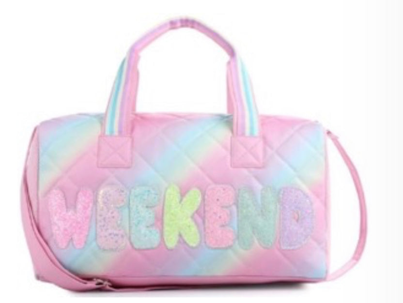OMBRE PRINTED DIAMOND QUILTED DUFFEL BAG