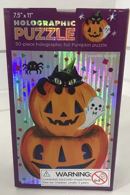 Holographic Puzzle - Halloween Pumpkins-50 pieces