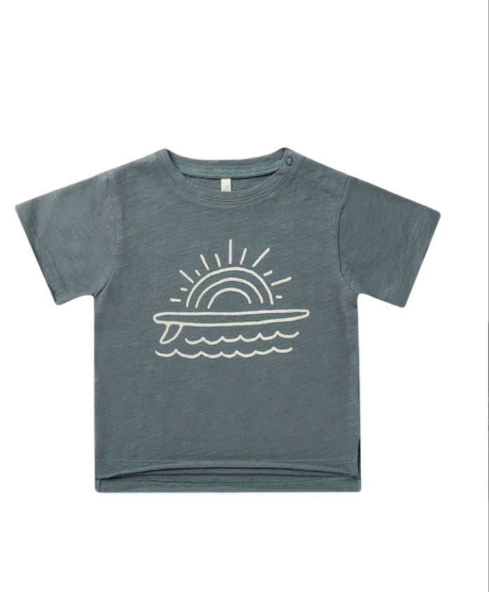 3-6m, 6-12m RAW EDGE TEE || INDIGO