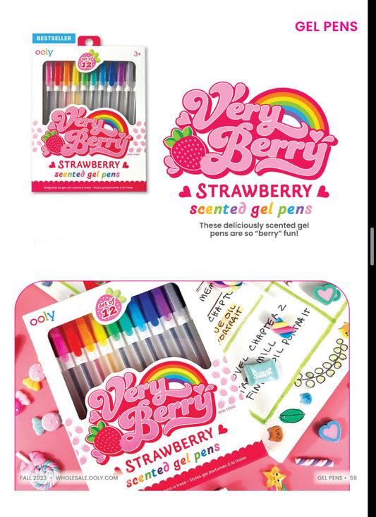 Very Berry Strawberry Scented Gel Pens