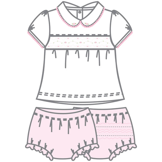 Molly and Brody PK Smocked Collared Ruffle Diaper Cover Set - Einstein's Attic