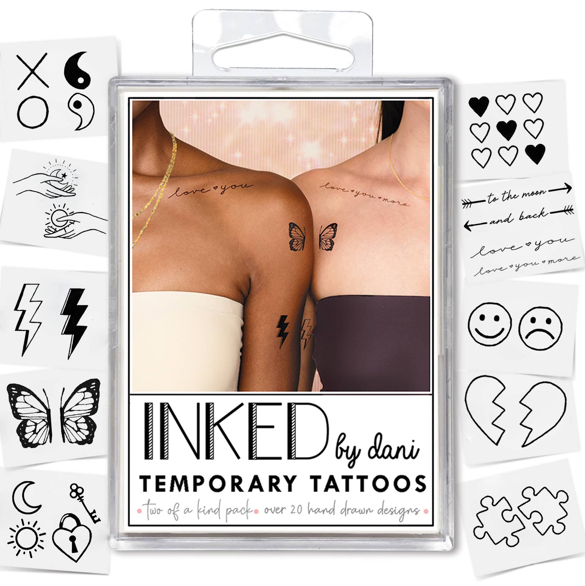 Two of A Kind  Temporary Tattoo Pack - Einstein's Attic