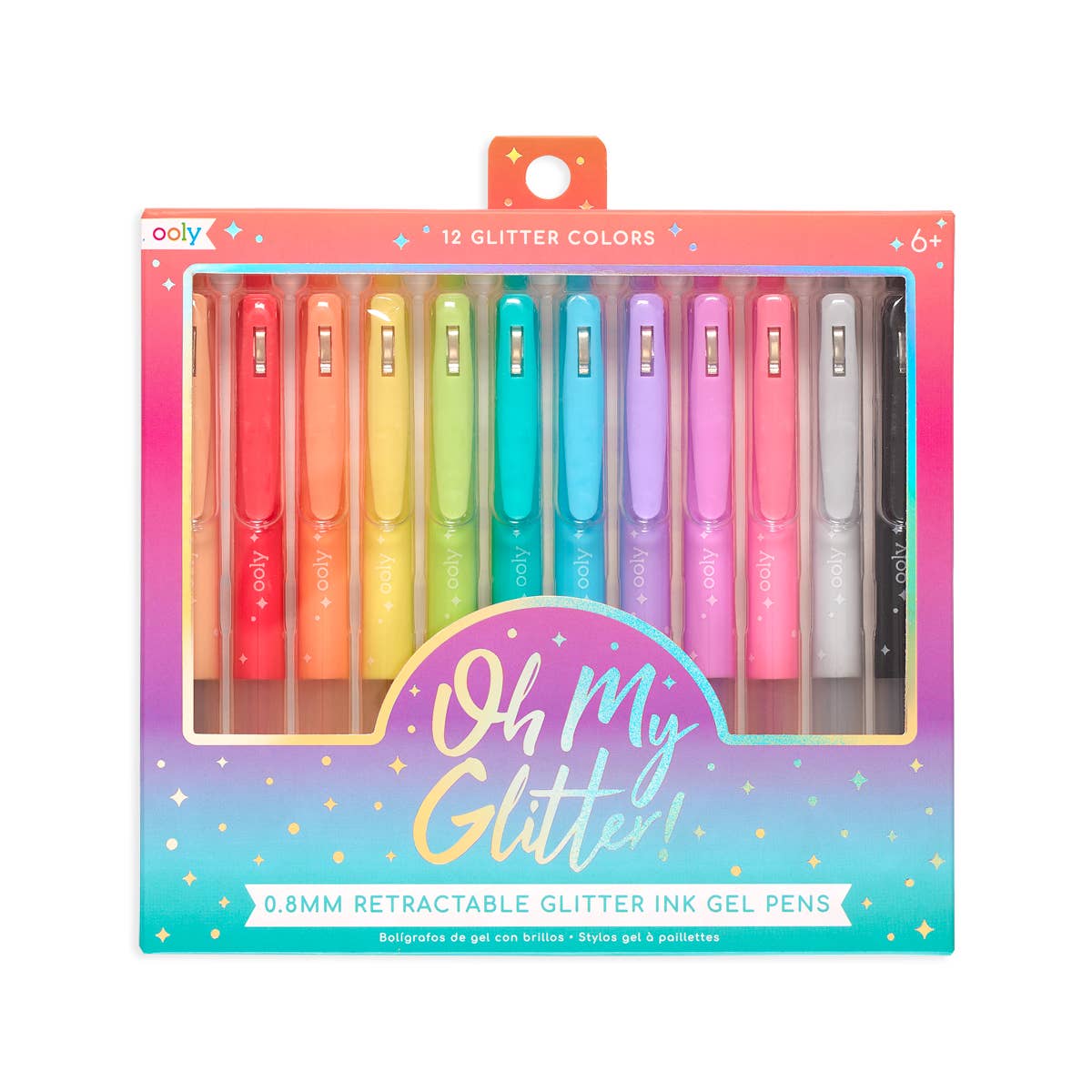Oh My Glitter! Retractable Glitter Gel Pens - Set of 12 - Einstein's Attic