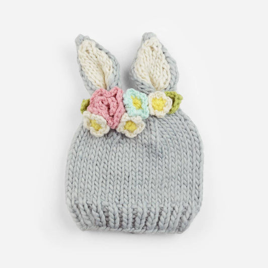 Bailey Bunny Flowers | Hand Knit Kids & Baby Hat - Einstein's Attic