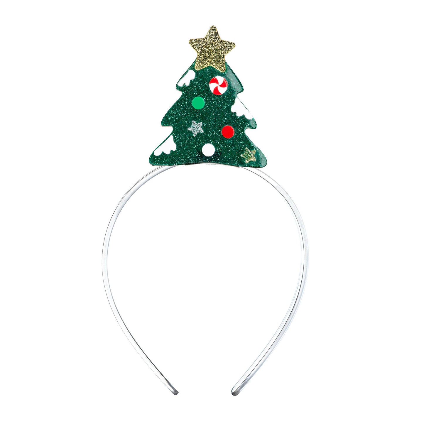 HOL23- Christmas Tree Green Glitter Headband