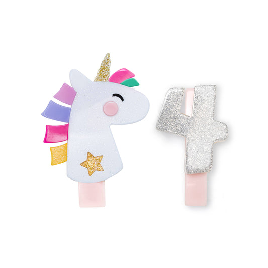 Unicorn Party + Number 4 Alligator Clips - Einstein's Attic