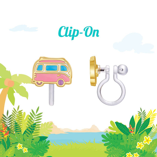CLIP ON Cutie Earrings- Happy Camper