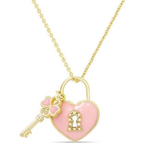 Heart Lock & Key Pendant - Double-Sided - Einstein's Attic