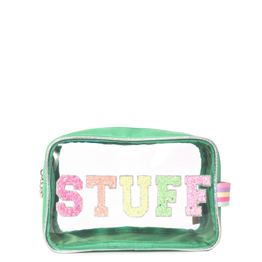 'Stuff' Clear Green Pouch