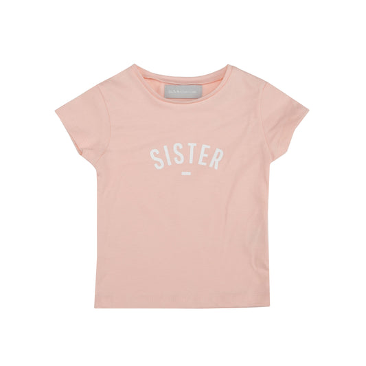 Blush 'SISTER' Cap Sleeved T Shirt - Einstein's Attic