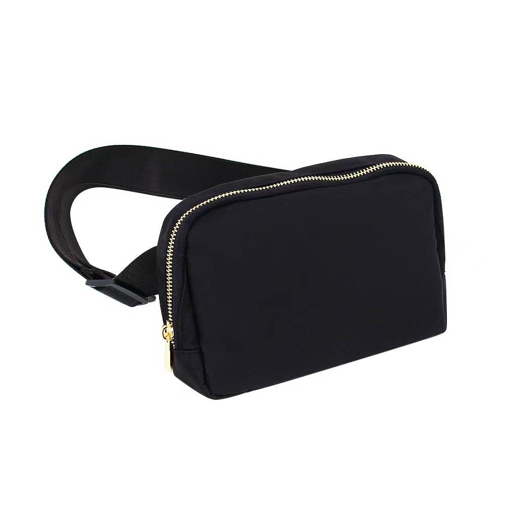 Varsity Collection Black Fanny Waist Belt Pack Bag