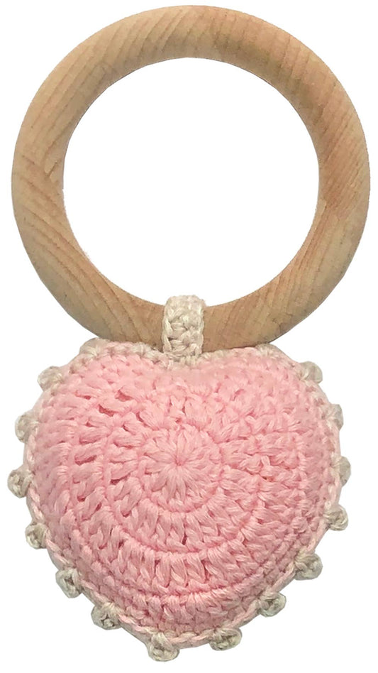Crochet Sweet Heart Ring Rattle