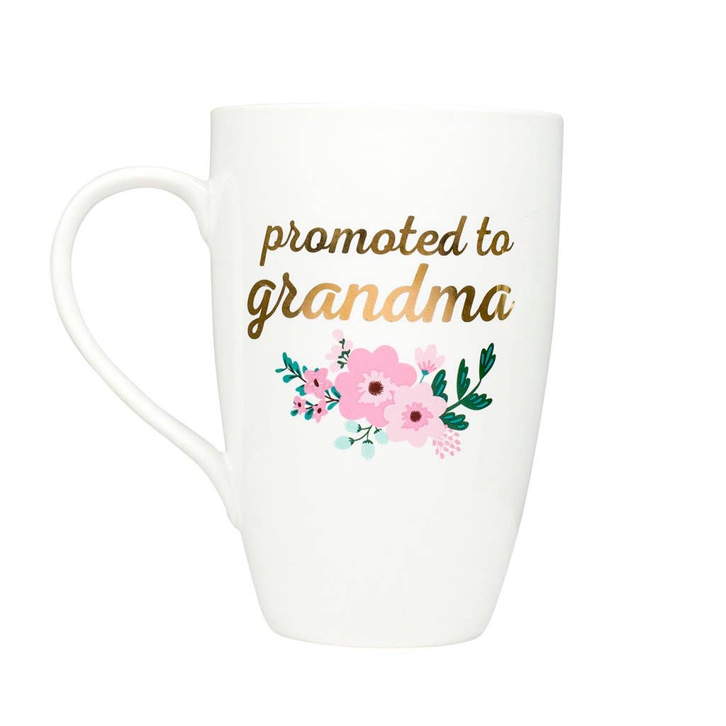 Promoted to Grandma Mug, Floral - Einstein's Attic