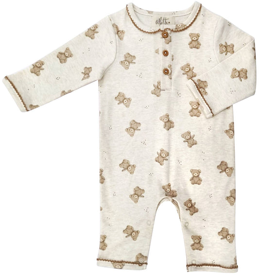 Printed Teddy Bear Babygro Cotton