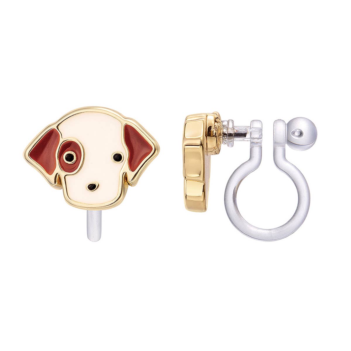 CLIP ON Cutie Earrings- Perky Puppy