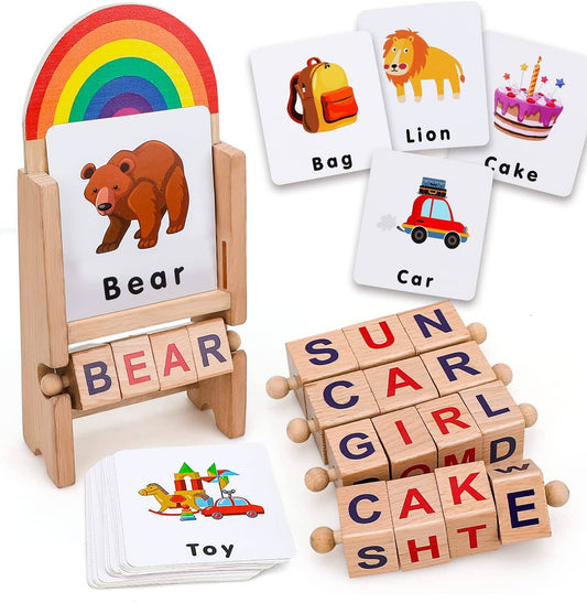 Flash Cards Turning Rotating Letter Blocks for kids