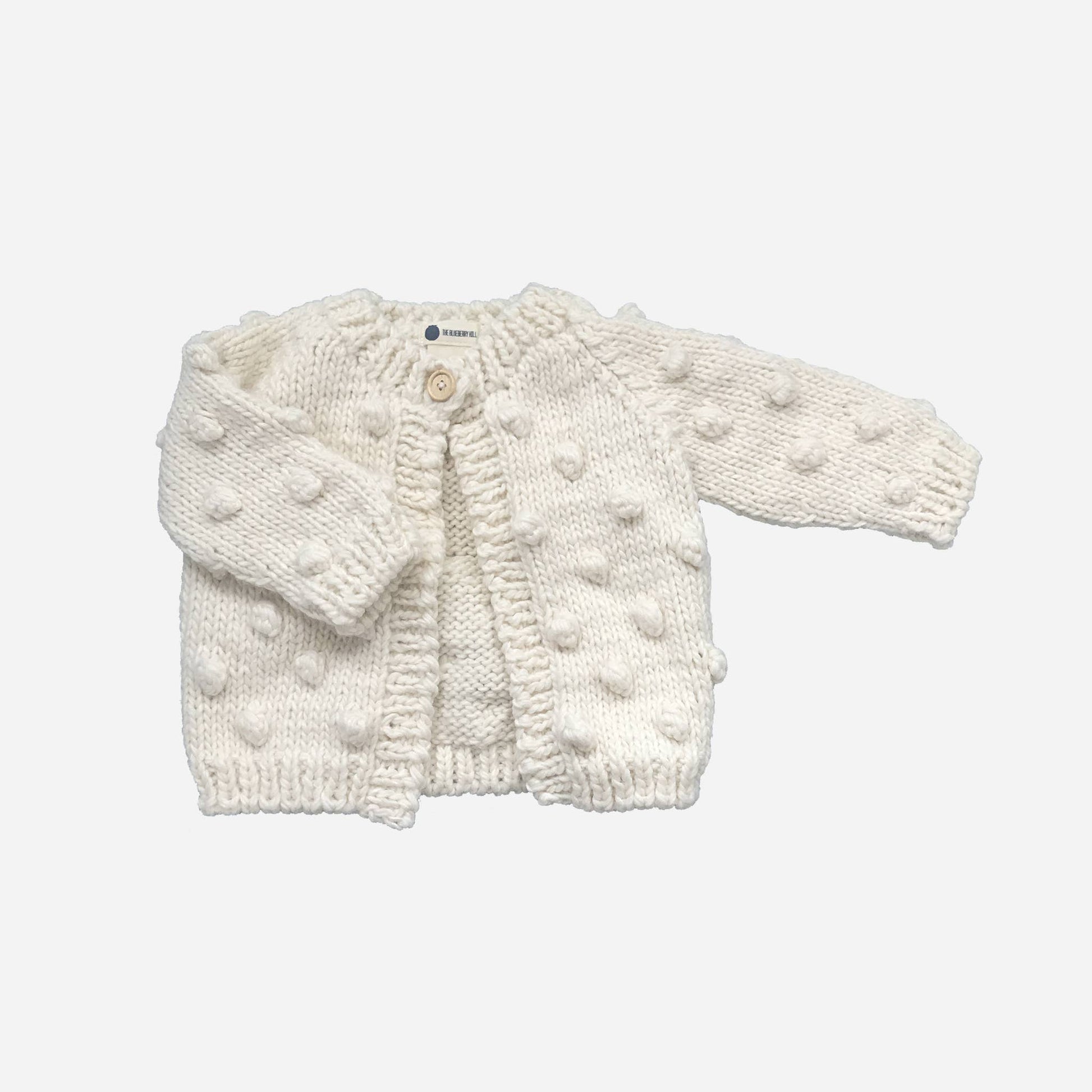 Sweater- Popcorn Cardigan | Acrylic Hand Knit Kids Sweater - Einstein's Attic